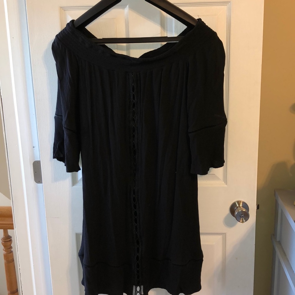 Off the shoulder black dress